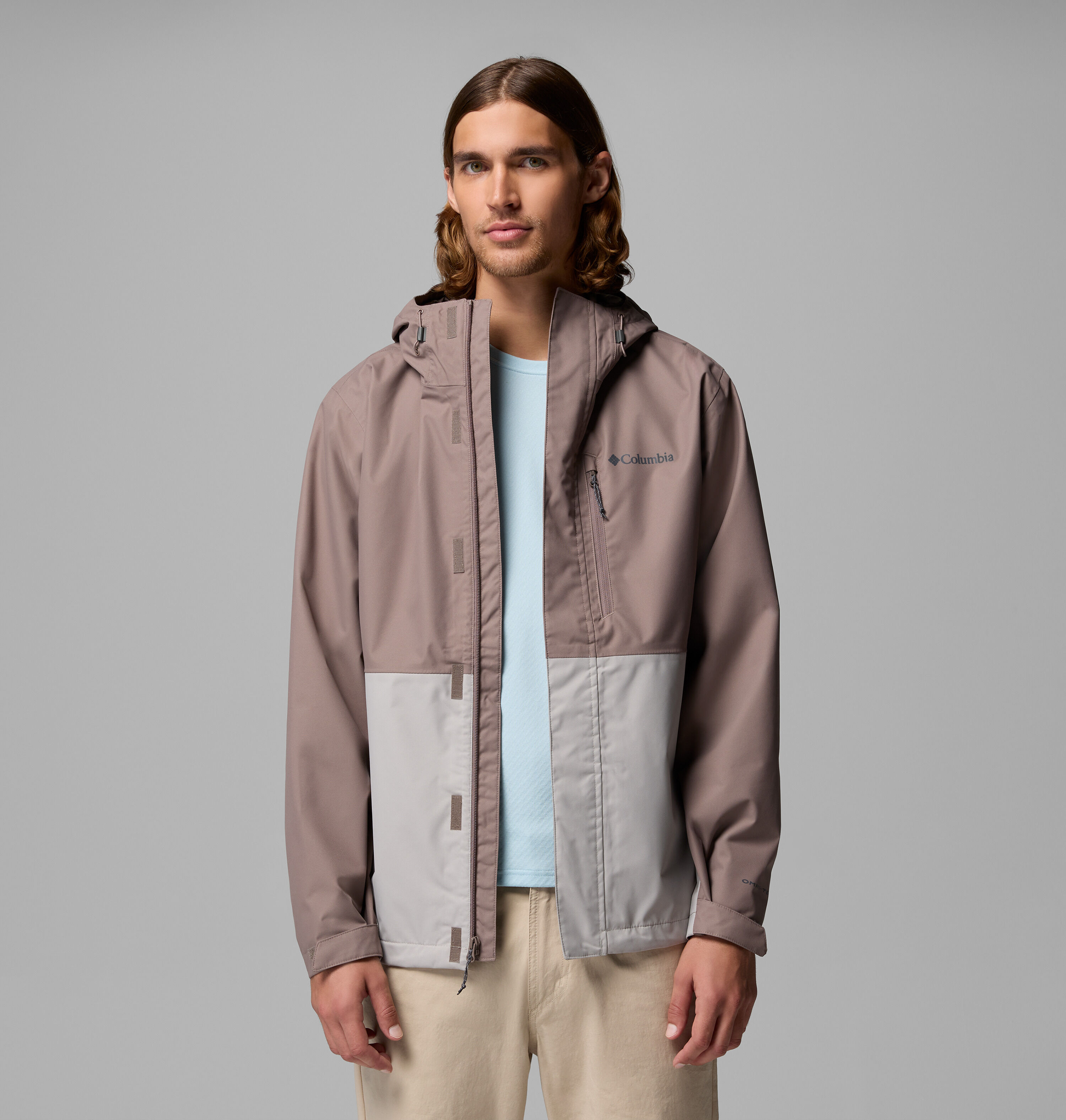 Outdoorjacke COLUMBIA "Hikebound II Jacket", Herren, Gr. XXL (56), beige (iron, flint grau), Web, Obermaterial: 100% Polyester. Futter: 100% Polyester, normal, Jacken Outdoorjacke, wasserabweisendes Obermaterial, windabweisend, atmungsaktives Material iro