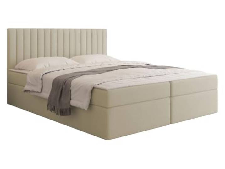 Mirjan24 Boxspringbett Tirulo, Doppelbett mit Topper und Matratze, Polsterbett mit 2 Bettkästen, Bett mit gepolstertes Kopfteil, Continentalbett (Manila 02, 180x200cm)