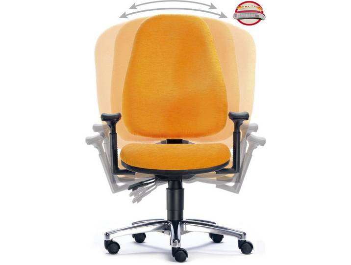 SITWELL STEIFENSAND AG Drehstuhl Bürodrehstuhl Lady Fitness m. Armlehne Alu-Fußkreuz Hartboden gelb.