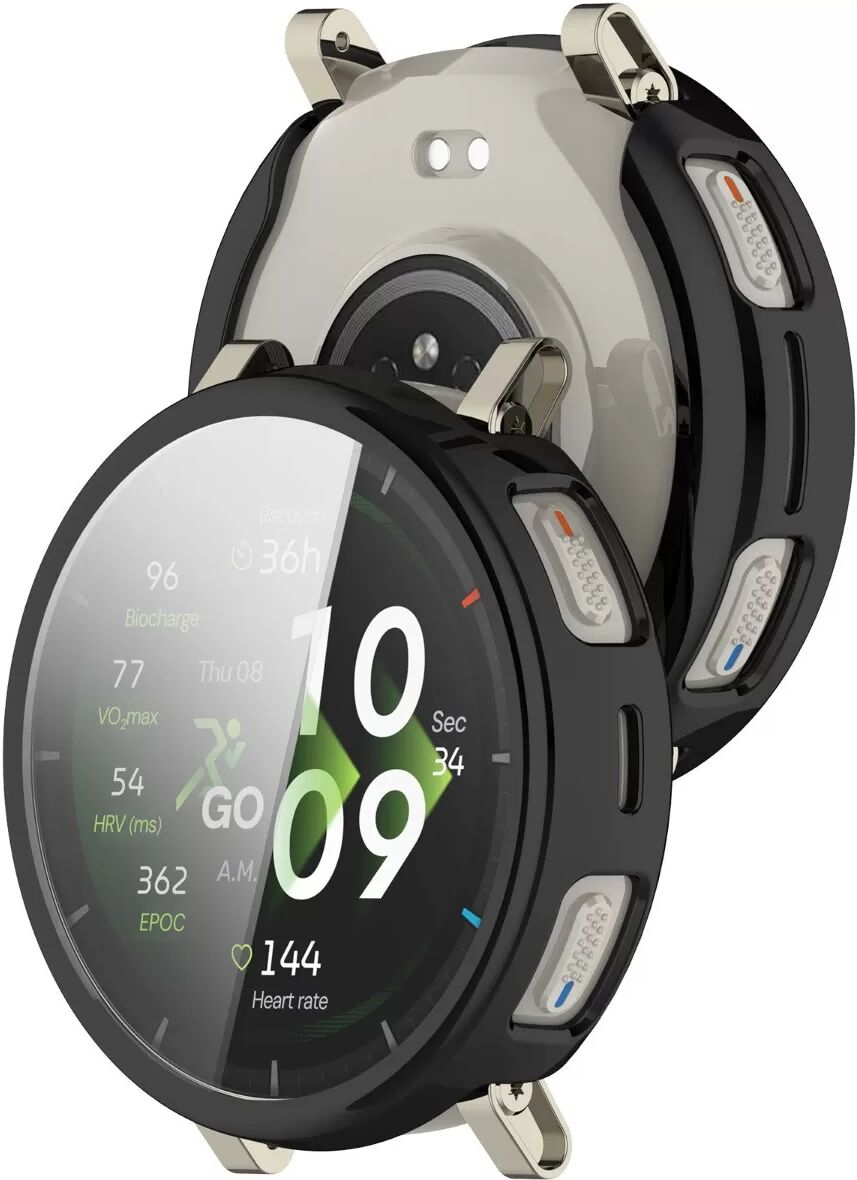 INF TPU Full-Cover Schutzhülle, kompatibel mit Amazfit Active3 Premium – Kanten-Schutz, Kratzschutz, einfache Montage Schwarz