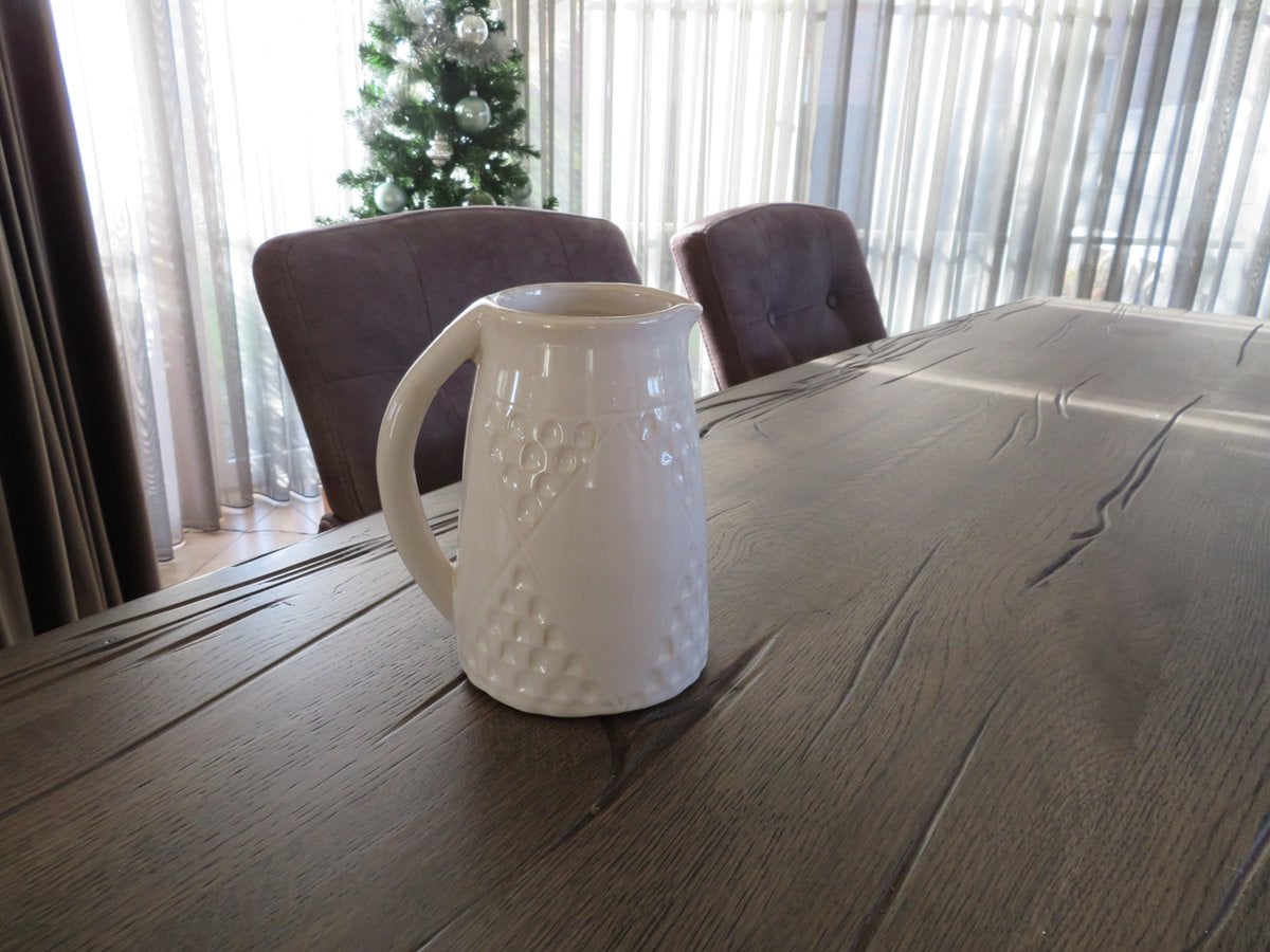 Keramieken kan vaas creme hoogte: 18 cm