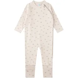 Sanetta Schlafoverall mit Klappfuß Regenbögen, beige, 56