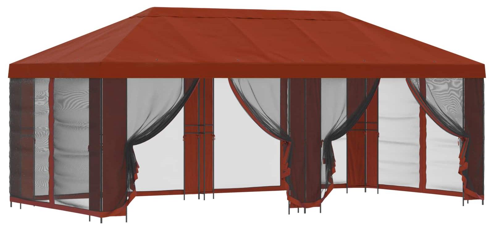 vidaXL Garten Pavillon mit Seitenwänden 6 x 3 m Terrakotta