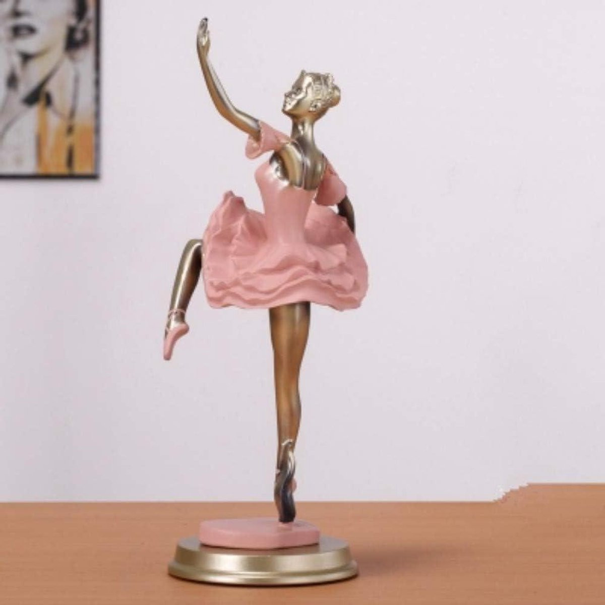 Creatief Ballet Dans Resin Standbeeld - Roze - Decoratie voor op tafel