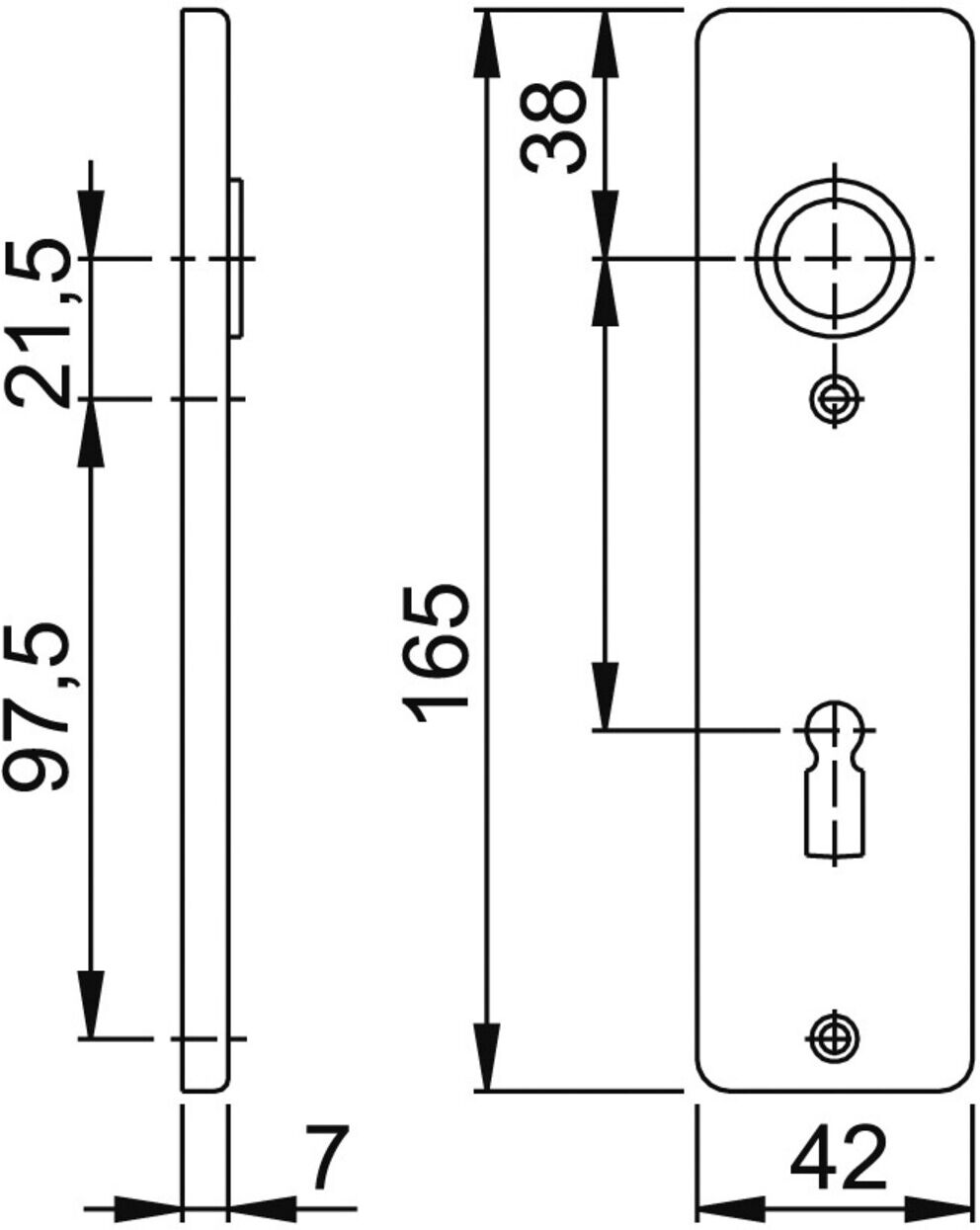 Hoppe Kurzschild-Paar 202KP Alu. F2 BB (3105369)