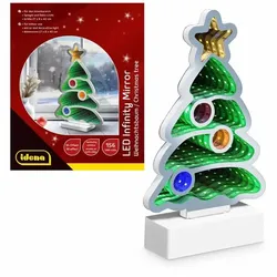 Idena LED Infinity Mirror Weihnachtsbaum 27x8x40cm mit Netzteil