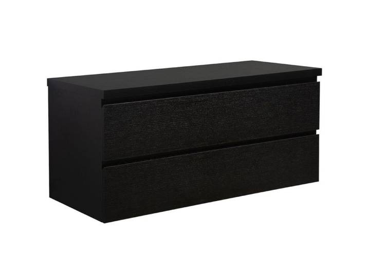 Meuble de salle de bain Angela 120cm - bois noir – Armoire de rangement