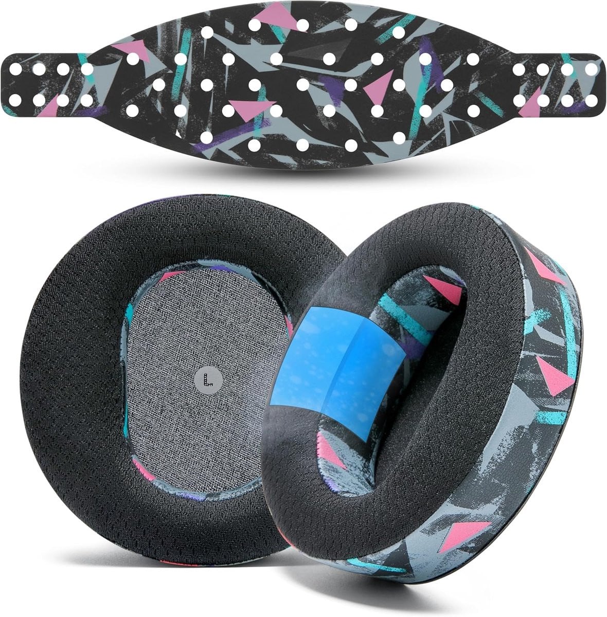 Wicked Cushions Mod Kit V2 voor Audeze Maxwell Gen 1 – Koelgel Oorkussens en Extra Brede Siliconen Hoofdband, 90's Black