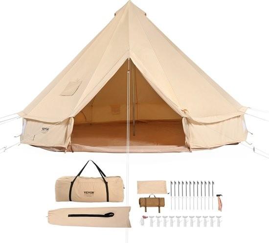 Zelt - Camping - Canvas - Jurte - 4-6 Personen - Rundzelt - Wasserdicht - Camping - 4 x 4 m