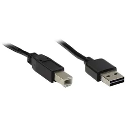 Alcasa USB 2.0 A/B, 3m USB Kabel USB A USB B Schwarz