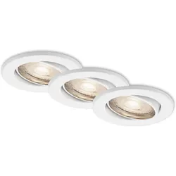 Briloner, Einbauleuchte, LED Einbauleuchten, weiss, 3er-Set,3xGU10/5W (GU10, Metall)