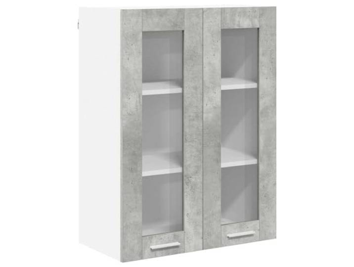 HKTMGDNG Hängeschrank Küchenschrank Beton Grau 60x31x80 cm Holzwerkstoff Moderner Oberschrank mit 2 Scharniertüren und viel Stauraum für Geschirr, Gläser und Bevorratung in Küche oder Esszimmer.