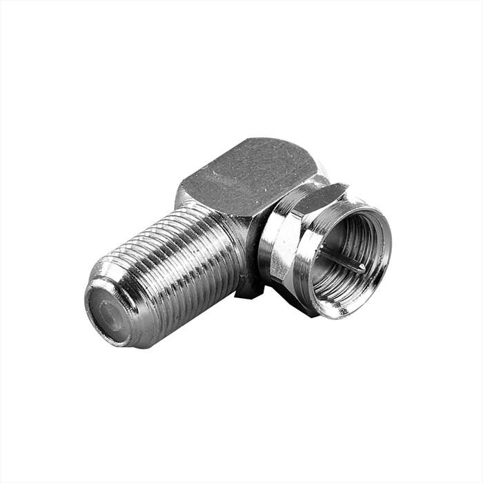 SBS F-angled Adaptor,1pcs,f-plug-f-socket-argento