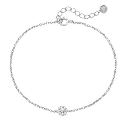 Gliederarmband GLANZSTÜCKE MÜNCHEN "GSM6025", silber (silber, weiß), Armbänder, Damen, Gliederarmband, mit Zirkonia