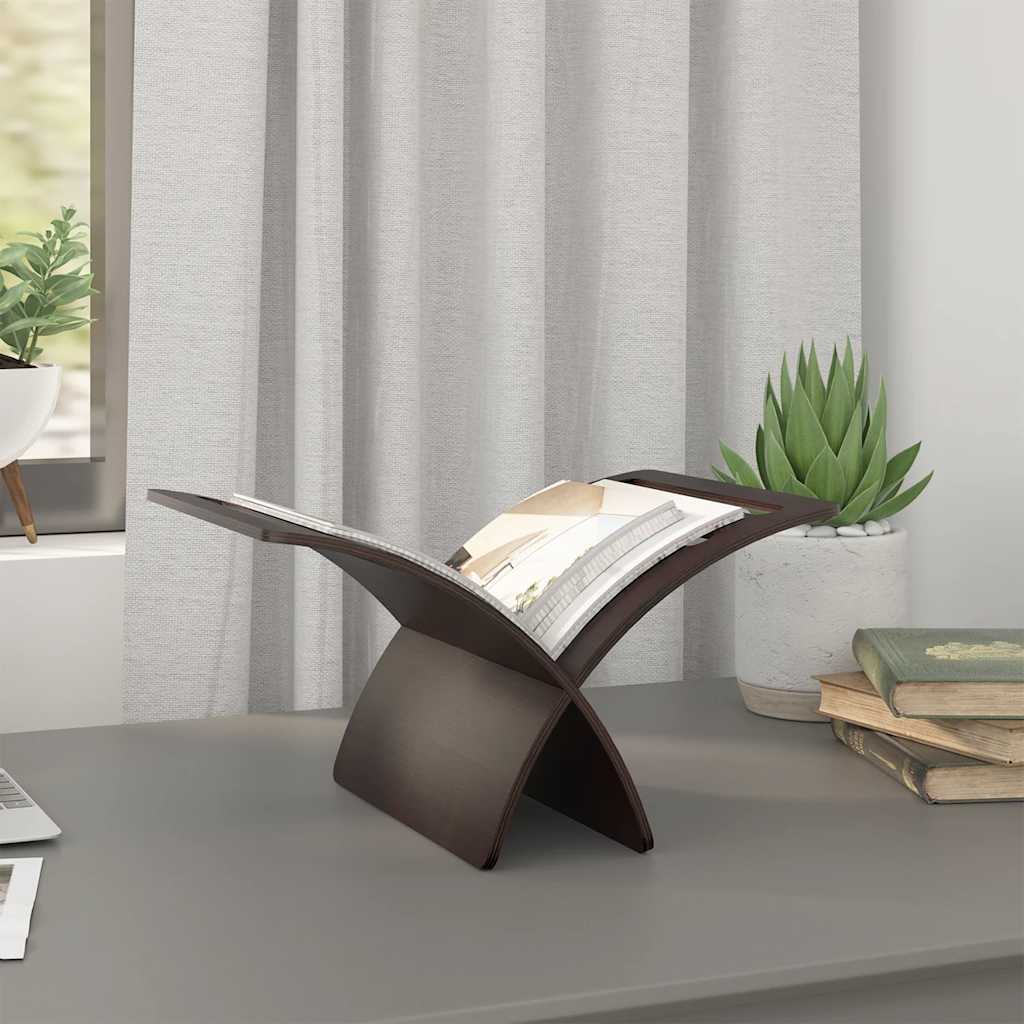 vidaXL Porte-revue en bois sur pied marron