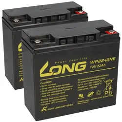 2x Kung Long WP22-12NE AGM-Akkus 12V 22Ah M6 (24V) - für Sterling Little Gem 2 / Pearl