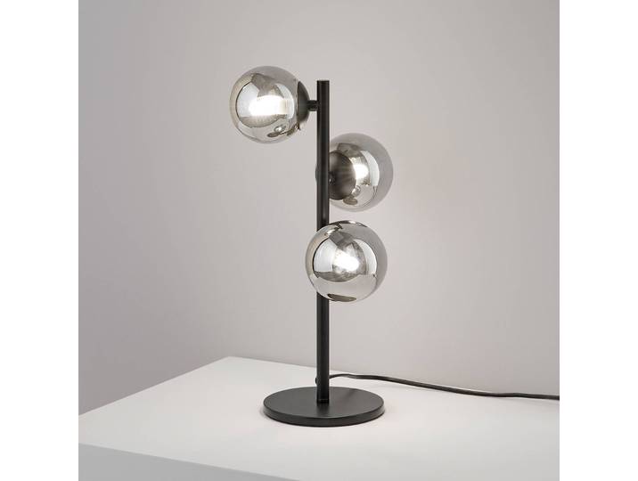 IDEAL LUX Tischlampe Perlage, schwarz, für Wohn- / Esszimmer, Metall