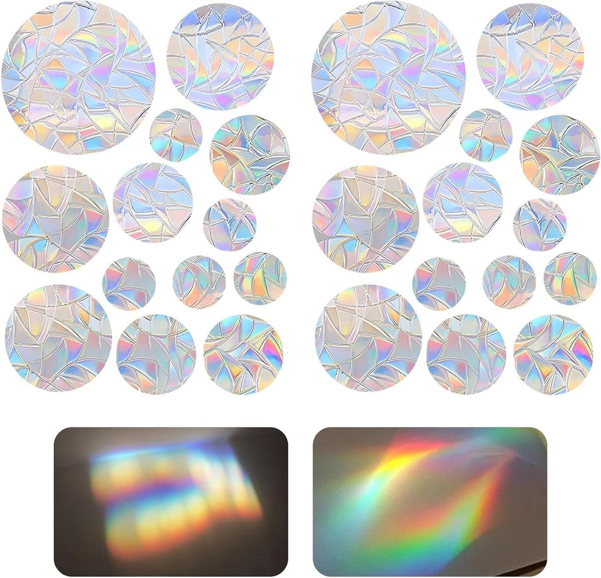 Veelkleurige Raamstickers Zonnevanger Folie met Regenboogeffect voor Decoratie