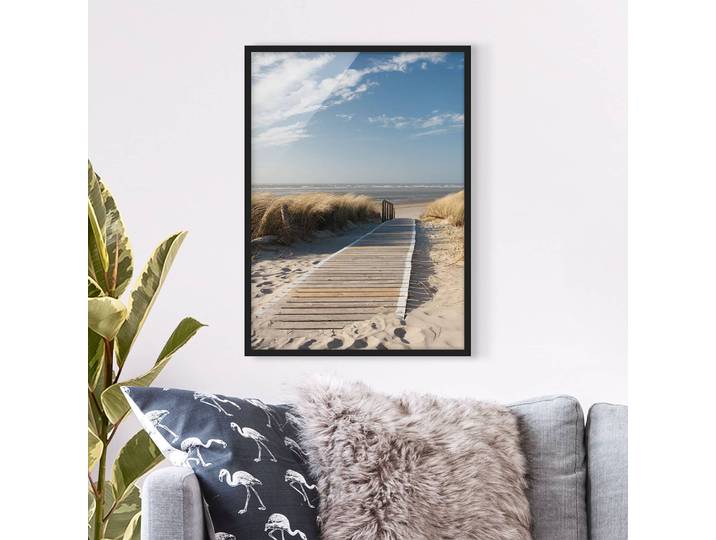 home24 Afbeelding Oostzee Strand I papier Frame: echt hout, fineer: grenenhout beige 50 x 70cm