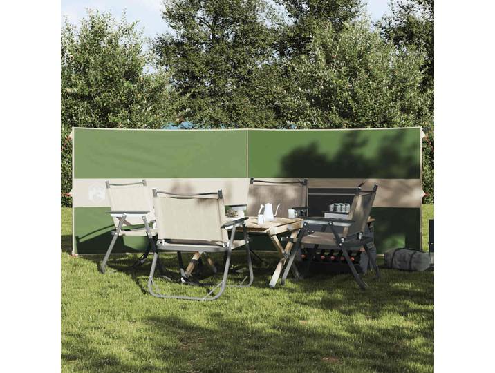 vidaXL Camping-Windschutz Grün 344x120 cm Wasserdicht