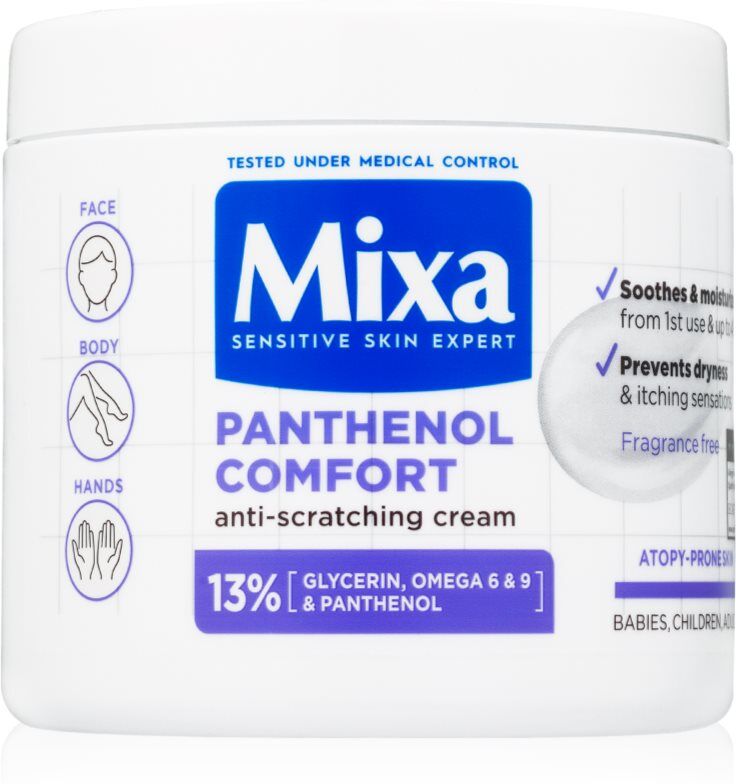 MIXA Panthenol Comfort crème pour le corps régénérante pour peaux sèches à atopiques 400 ml