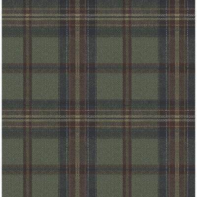 Harry & Grace Herringbone Plaid Premium Matte Non-Woven Peel and Stick Wallpaper