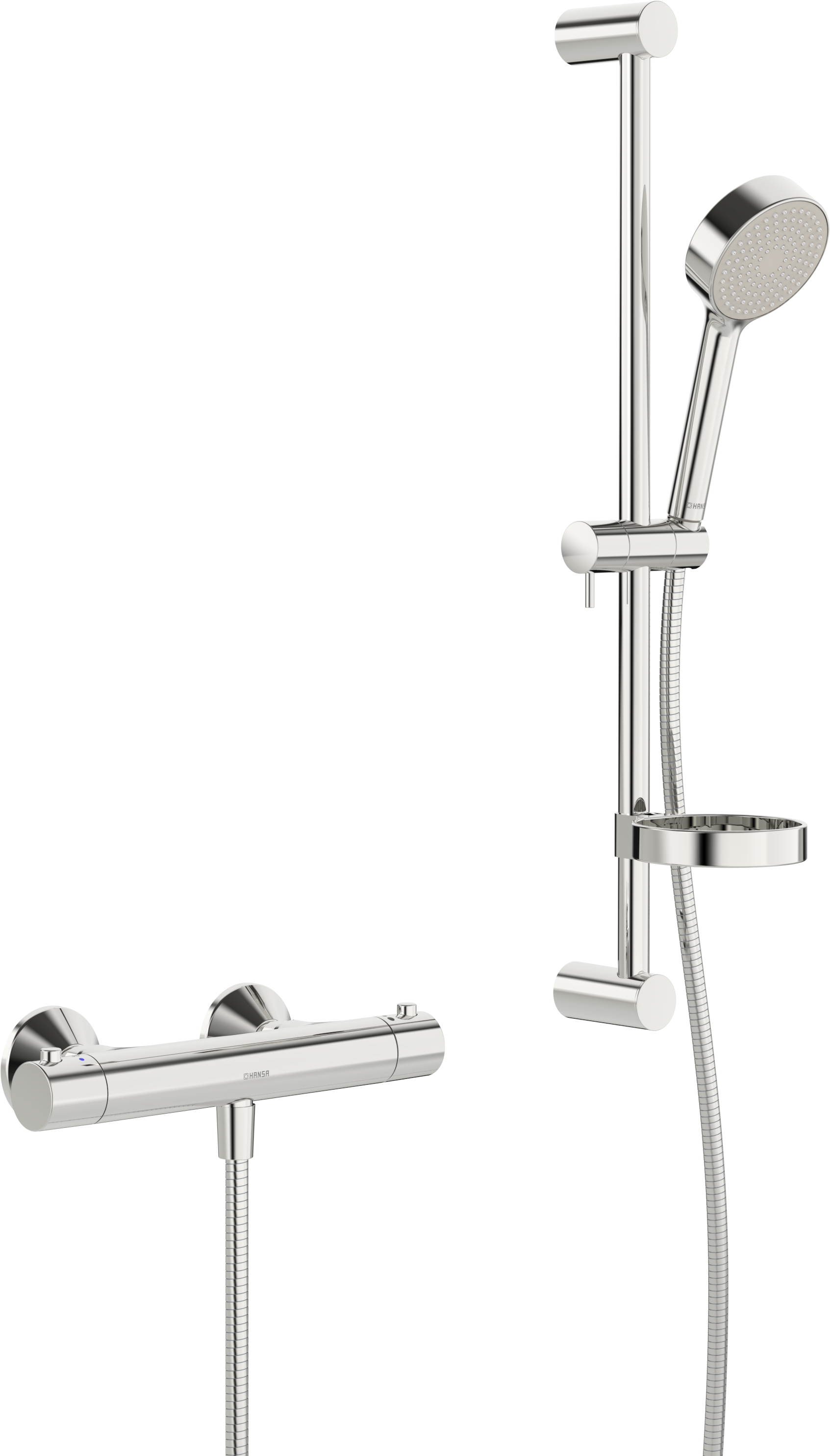 Ensemble de rénovation Hansa Hansaunita 48130121 exposé, avec mitigeur thermostatique de douche