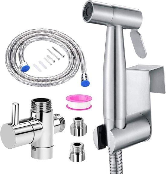 Xocome Toiletsproeier Handdouche Bidet Set met 150 cm Slang - Zilver - Roestvrij Staal
