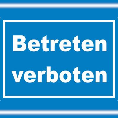 HB-Druck Betreten verboten Aufkleber weiß-blau A8 (52x74mm)