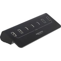 USB 10 Gbps Hub mit 3 USB Type-C und 4 USB Typ-A Ports, USB-Hub schwarz