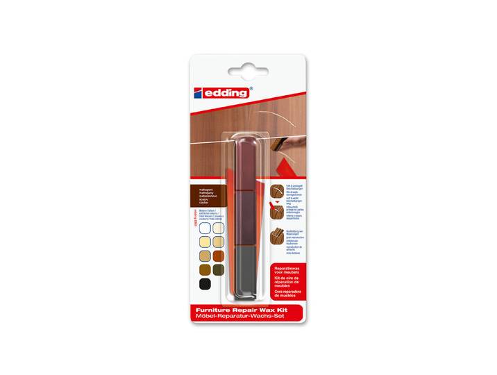 Edding Möbelreparaturwachs-Set Mahagoni