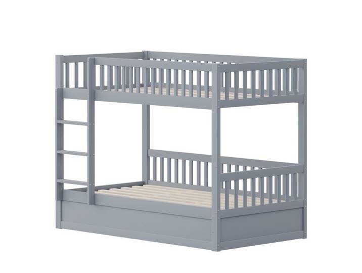 Lit superposé ZUONCEGLNG coffre relevable bois gris 90 x 200 cm