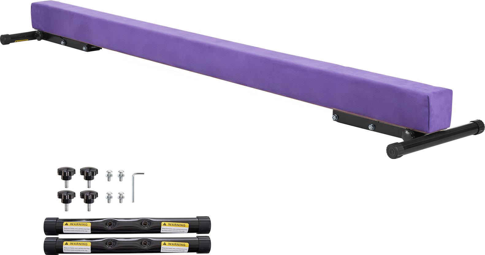 Schwebebalken Gymnastik Kinder 241 cm Höhenverstellbar (5-stufig/170/380470/540/565mm), 158, 7 kg belastbarer Gymnastikbalken Turnbalken