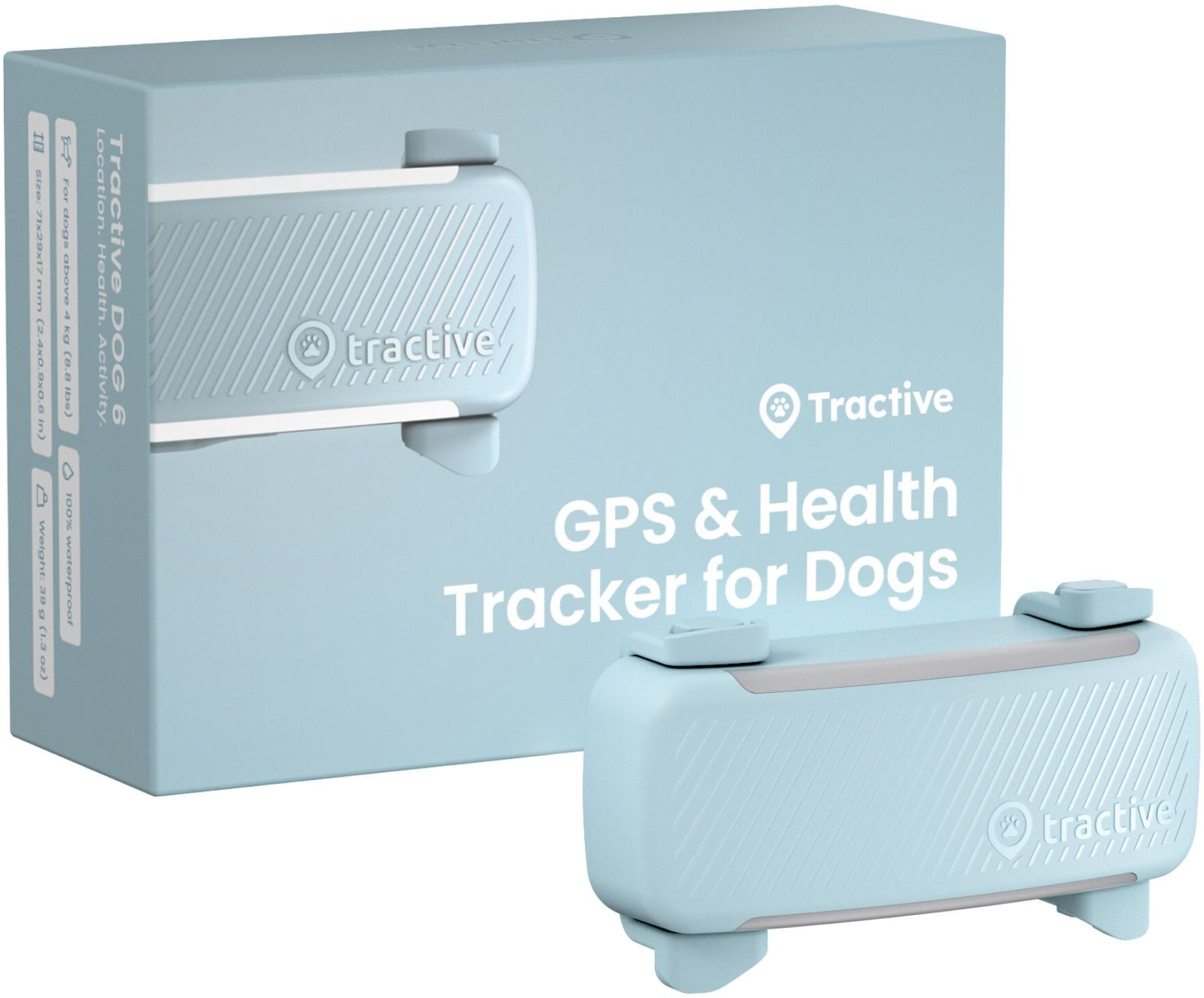 Tractive DOG 6 - Traceur GPS pour chien avec fonctions de santé   ABONNEMENT EXCL.   TRDOG6MT   Menthe - Refurbished