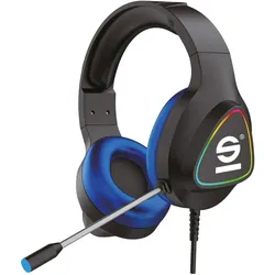 Sparco Wired Headphone Pro Spheadphonepro (Kabelgebunden), Gaming Headset, Blau, Schwarz