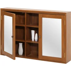 Teak-Spiegelschrank HWC-M85, Badspiegelschrank, hochwertiges B-Grade-Teak (Kernholz, 20-30 Jahre), 70x100x20cm