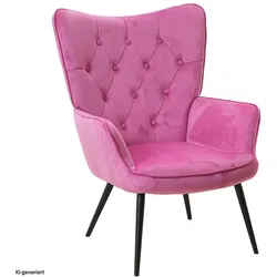 HTI-Living, Sessel, Ohrensessel Freya Velvet Pink