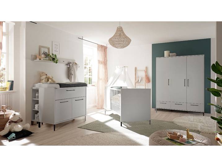 Hängeregal MÄUSBACHER, weiss (kreidegrau), B:136cm H:14cm T:20cm, Regale, Hängeregal
