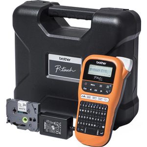 Brother Beschriftungsgerät P-touch E110VP, Kofferset, bis 12mm Bandbreite, mit QWERTZ-Tastatur