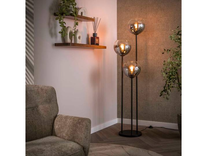 Lampadaire design en verre fumé 3 tiges RALF