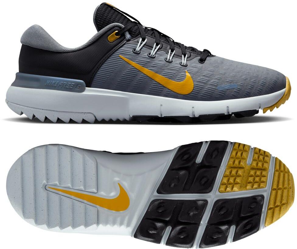Nike  - Nike Free Golf Black Infinite Gold Cool Grey - 8 - Chaussures sans crampons
