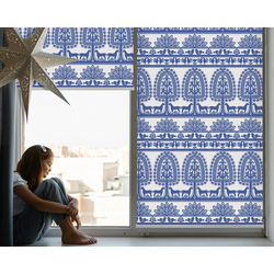 INNENROLLO - Fensterrollo - Rollo - 120x140 cm - Blaues Muster