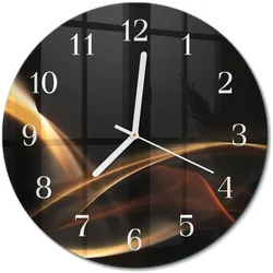 WANDUHR aus Glas Ø30 cm - Abstrakte Linien