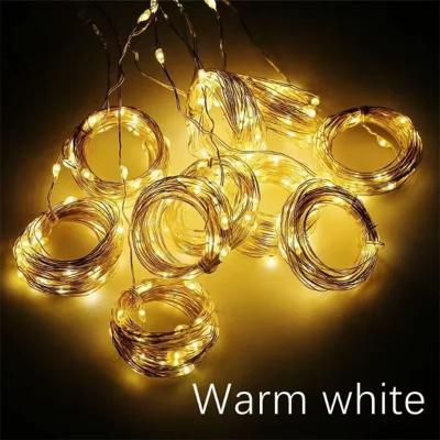 Inspired Finds 3M LED Curtain String Lights USB Fairy Light Garland With 8 Lighting Modes For Holidays & Home Decor warm White 300led(3m X 3m)