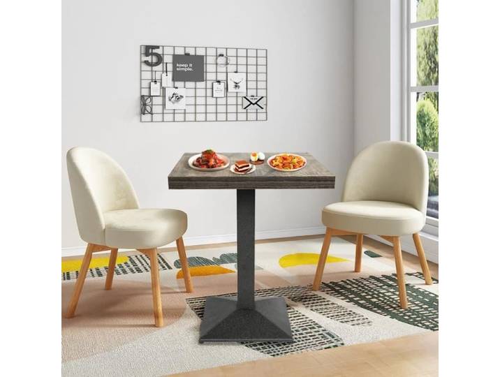 Table carrée HOMEWELL - Capacité de charge 120 kg - 60x60x75 cm - Style contemporain
