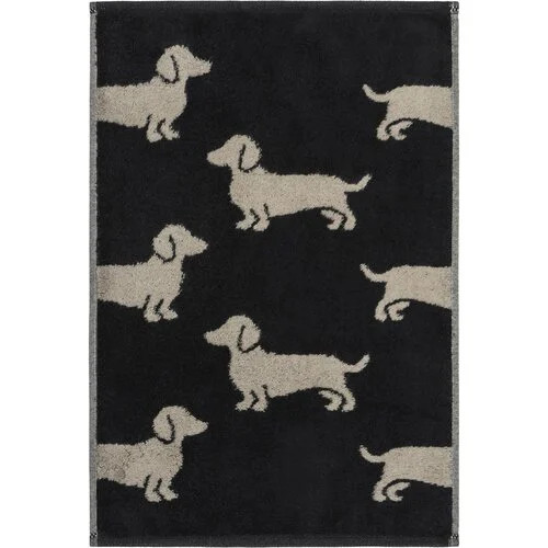 Cawo We Love Dogs Handdoek Gemusterd Schwarz/Beige 50 x 100 cm