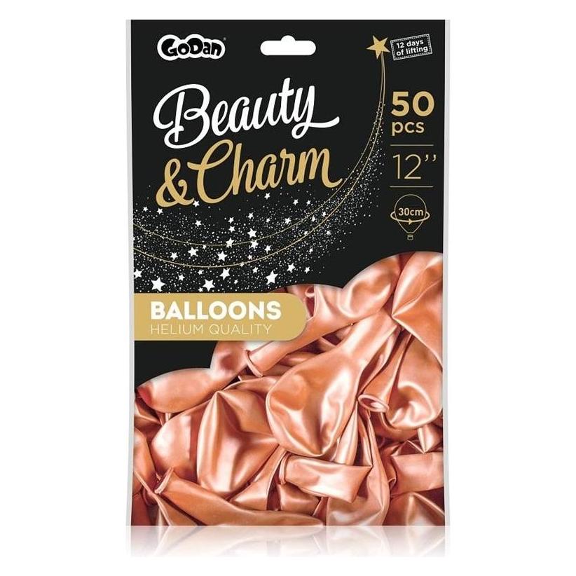 GoDan Metallische Luftballons Roségold, B&C, 30 cm, 50 Stück. (50x) (513659)