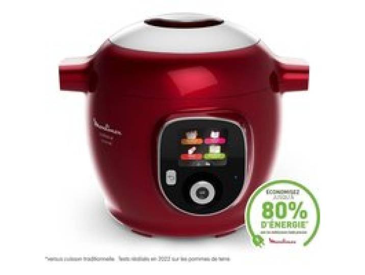 Multicuiseur - Moulinex - Cookeo+ Connect - Capacité 6 L - 200 recettes - Couleur Rouge