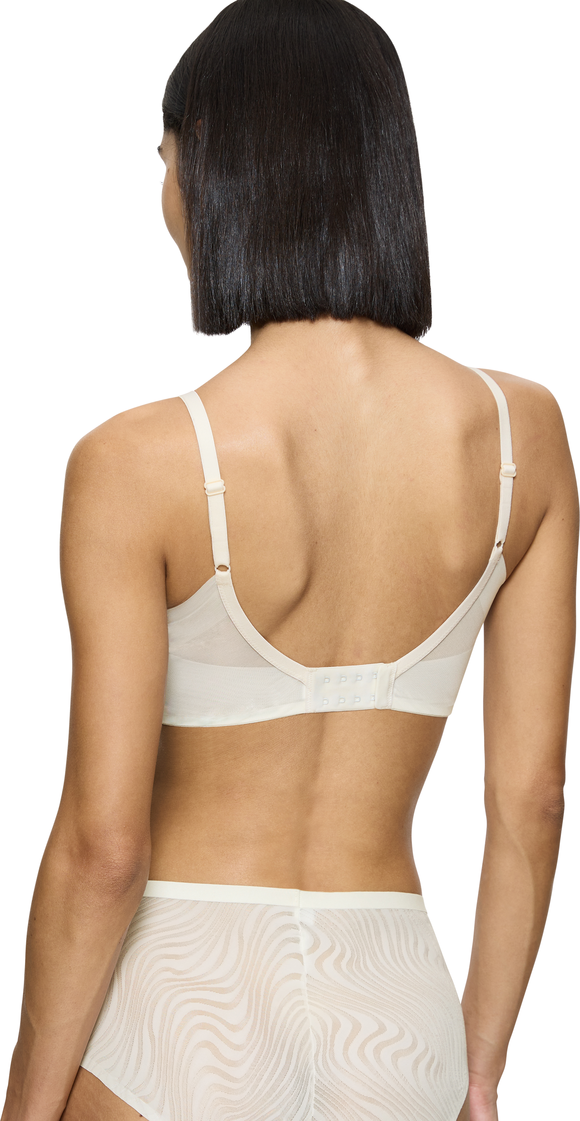 Bügelloser BH TRIUMPH "Shape Smart Ellipse", Damen, Gr. 1, N-Gr, weiss (ecru weiß), Microtouch, Obermaterial: 48% Polyamid, 27% Polyester, 25% Elasthan, BHs Bügelloser BH, glättend, tieferes Dekolleté, wellenförmigen Jacquard-Mesh ecru weiß 1, N-Gr