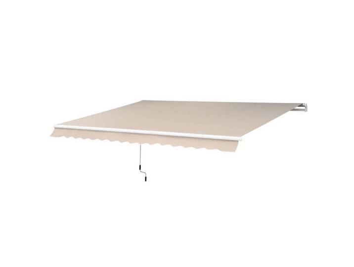 ComfortXL Markise De-07458 3 m breit, Gelenkarm mit Handkurbel Beige, 300x0.1x450 cm, Sonnenschutz